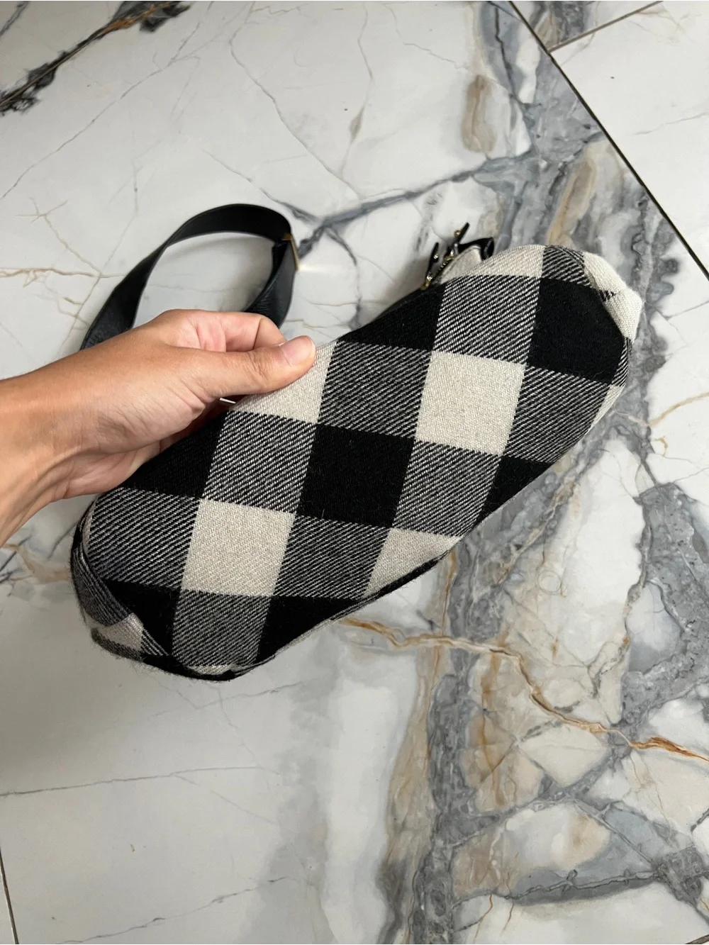 TALBOTS Buffalo Plaid Wool Hobo Crossbody Bag
